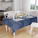 Bonamaison Tafelkleed, Anti-Mold, Sneldrogend, Waterdicht, 100% Polyester Tafellaken, Blauw, 140 x 160 Cm