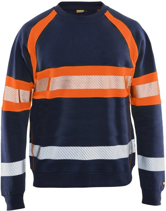 Blåkläder 3359-1158 Sweater High Vis Marineblauw/Oranje maat 4XL