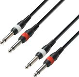 Adam Hall K3 TPP 0600 6m 2 x 6.35mm TRS 2 x 6.35mm TRS Zwart audio kabel