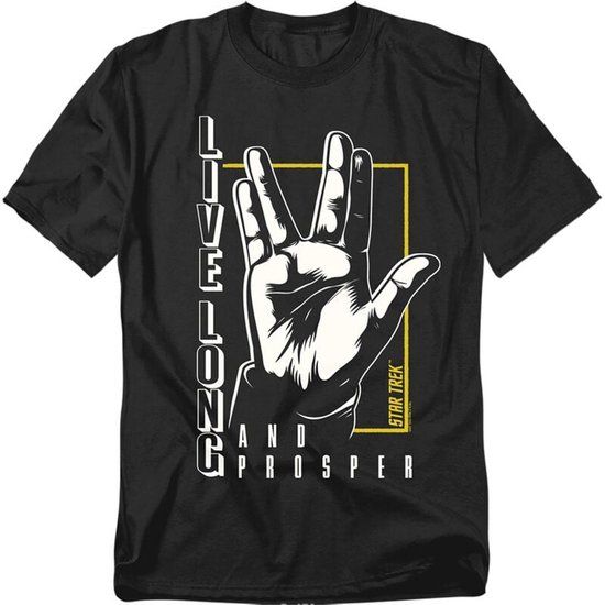 Star Trek Spock - Live Long and Prosper Heren T-shirt - zwart - 5XL