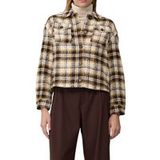s.Oliver Veste d'intérieur Beige à carreaux Manches longues Coupe régulière Polyester Femme Taille 44