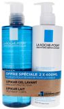La Roche-Posay Lipikar Reinigingsgel en relipiderende lichaamsmelk 2x400 ml