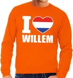 Shoppartners Oranje I love Willem sweater volwassenen L