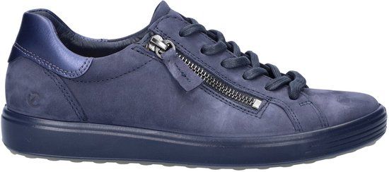 Ecco Soft 7 Slide Sneakers blauw Nubuck - Maat 40