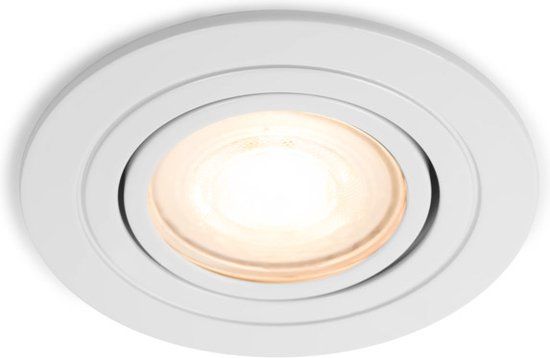 RTM Lighting Ales - Ronde LED Inbouwspot - Wit - Kantelbaar - GU10 - 2700K - 6W - Met Dimfunctie