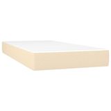 vidaXL Boxspringbed met matras, crème kleur, 90x190 cm, met stoffen bekleding
