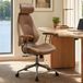 Chaise de bureau ergonomique avec dossier haut et appui-tête réglable