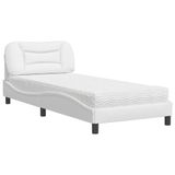 Prolenta Maison Exclusive - Lit avec matelas « Hvar » blanc 90 x 200 cm, simili cuir