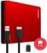 VisiQuality Disque dur externe haute vitesse 1 To - Double lecteur portable USB 3.0/C - Pour Windows et Mac - Convient pour consoles de jeux - Compact - Avec manuel - Rouge