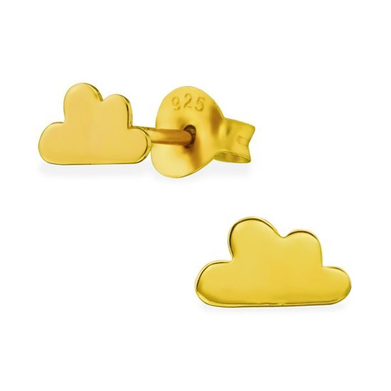 Montebello Oorbellen Cloud - Dames - 925 Zilver Verguld - Wolk - 6 x 4 mm