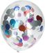 Folat Ballonnen met Meerkleurige Folie Confetti 30cm - 4 stuks