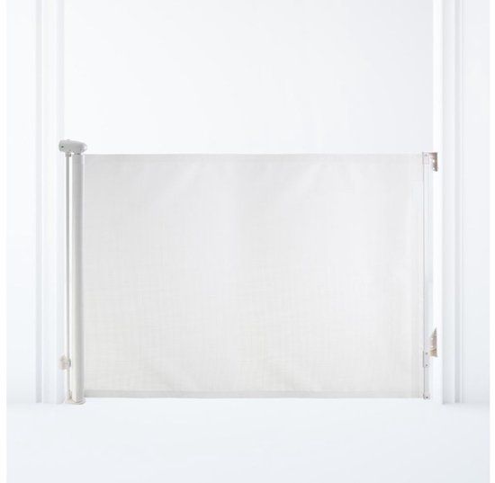 Dreambaby Glide ‘N Hide oprolbaar traphekje | Wit | 140 cm breed | 90 cm hoog | Schroefbevestiging