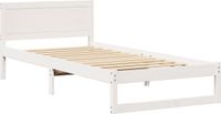 vidaXL Bedframe met hoofdeinde Wit Massief grenenhout 100 x 200 cm