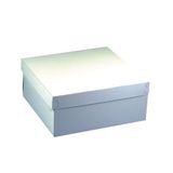 Papstar 18856 Boîtes à gâteaux en carton avec couvercle, 30x30x10 cm, Blanc, 10 pièces