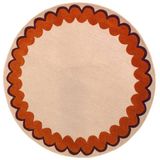 Flair Rugs laagpolig ronde wollen vloerkleed 160x160 cm - oranje