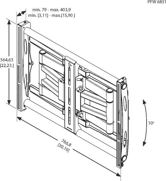 Vogel's PFW 6851 Display-wandsteun, draai-/kantelbaar, 80 kg