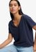 Superdry Studios Slub T-shirt met Borduursel Dames V-hals Korte Mouw Katoen/Lyocell Mariner Navy
