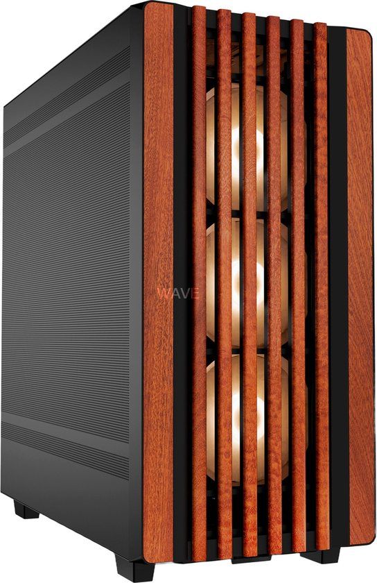 Sharkoon REBEL C70M RGB Full Tower Zwart, Hout
