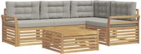 vidaXL Tuinbank Set Wit en Lichtgrijs Polyester