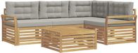 vidaXL Tuinbank Set Wit en Lichtgrijs Polyester
