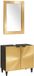 vidaXL Badkamerkast - set - 2 - st - Zwart - en - Messing - 62 x 33 x 58 cm
