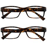 Leesbril The Reading Glasses Leesbril, 2 stuks, voor mannen, bruin, roos, groot design, lezer, scharnieren, RR11-2 +3,50