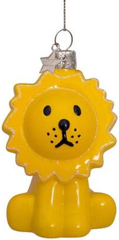 Vondels Glazen kerst decoratie Nijntje/Miffy leeuw H8cm