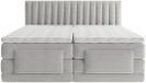 Vente-unique lit boxspring velours gris clair 2 x 90 x 200 cm