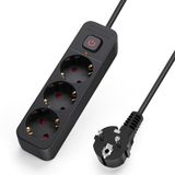 Aigostar 20BX3 - 3-voudig Stekkerdoos - 5 meter - Met randaarde - Verlengsnoer - Verlengkabel - Schakelaar - Zwart