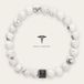 MEN OF MERCURY® Natuursteen Armband Heren - Howlite - Wit met Grijze Aders - Handgemaakt - Elastisch - Kalmte & Focus - 21 cm