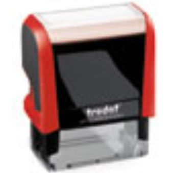Trodat 4911 Text/Date Stamp - Self-Inking - 38 x 14 mm - Black/Red