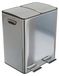Poubelle - Poubelle à double pédale - Acier inoxydable - 2 x 20 L - 45 x 30 x 52 cm - Argent
