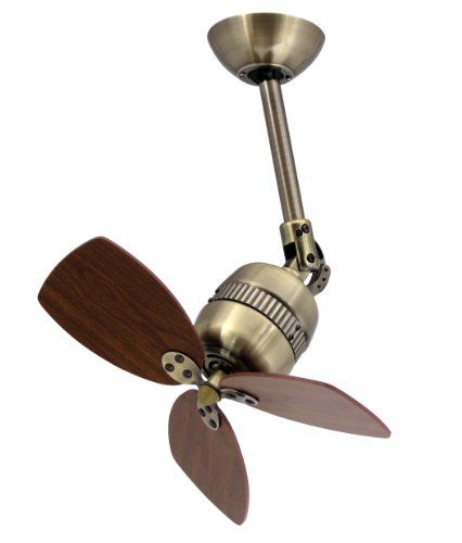 AireRyder Toledo FN11146 Wandventilator / Plafondventilator - Messing Antiek/Walnoot