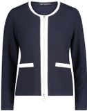 Betty Barclay - Shirt Jacke Kurz 1/1 Arm - Vrouwen - Katoen/Elastaan - Lange mouw - Ronde hals - Rits - Steekzakken - 40 - Patch Dark Blue/Cream