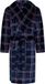 Pastunette Badjas - Twist - Geruit - Blauw - Fleece - Maat S