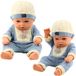 LeanToys Poupée pour bébé dans une tenue tricotée bleue avec bonnet