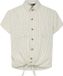PIECES - PCPIA SS TIE SHIRT WVN NOOS - Dames - Blouses - XS - Viscose/Linnen - Gestreept - Casual - Vrouwen - Regular Fit - Korte mouw - Klassieke kraag - Knopen - Borstzak - Birch