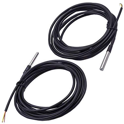 AZ Delivery 2 x 3m Kabel DS18B20 Digitale Roestvrij Staal Temperatuursensor, Waterdicht compatibel met Arduino en Raspberry Pi Inclusief E-Book!