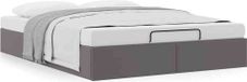 Cadre de lit ottoman sans matelas gris 140x200 cm similicuir