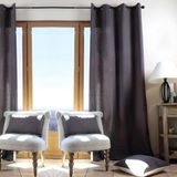 Lovely Casa R61490005 Duo gordijn, ondoorzichtig, katoen, 240 x 135 cm, grijs