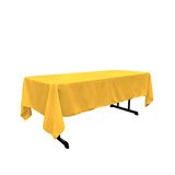 LA Linen Popeline tafelkleed rechthoekig polyester donkergeel 152,4 x 259,4 cm