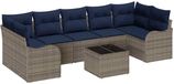 vidaXL Bankstel - 8 - st - 7-Aantal - zitplaatsen - Grijs - poly - rattan