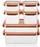 VIPAHMET VP - Boîtes de conservation empilables - Set de 6 - Blanc - Plastique
