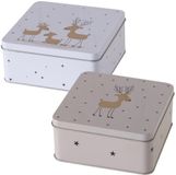 Boltze Home opbergblikset kerst koekjesblik 2-delig multicolor.