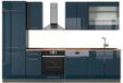 Vicco Fame-Line Complete keukeneenheid – 300 cm, WB Eik Donkerblauw hoogglans/antraciet