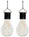 Anna's Collection Solar sfeer hanglamp - 2x - tuin - lampenbol - zwart - glas - 15 cm