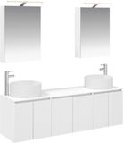 vidaXL - Badkamerkast - set - 5 - st - Wit - Bewerkt - hout