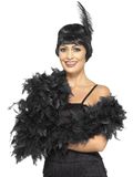 Smiffys 80 g Boa, Deluxe - Zwart (Maat: US One Size)