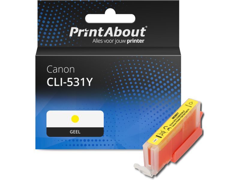 PrintAbout Inktcartridge CLI-531Y Geel geschikt voor Canon