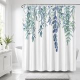 BOTC Douchegordijn - Anti Schimmel - Waterdicht - met haken - 180x180cm - Wit